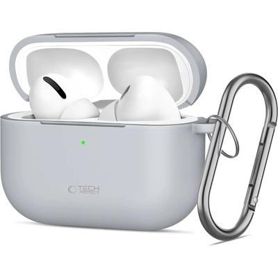 Tech-Protect Силиконов калъф за слушалки Apple AirPods Pro 3 от Tech-Protect Silicone Hook - Crayon Grey (5906302333141)