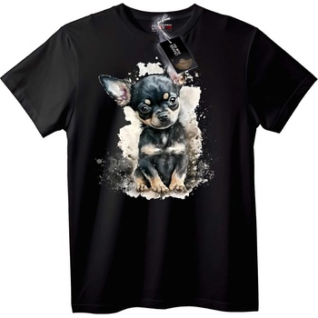 NOONEBRAND Тениска Чихуахуа акварел - L, Black