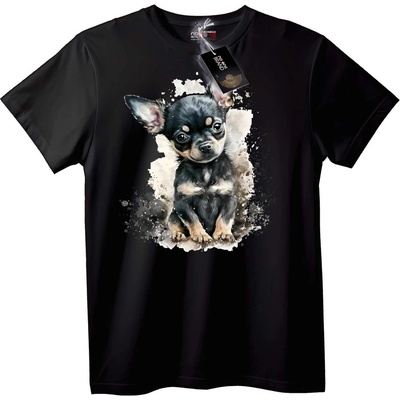 NOONEBRAND Тениска Чихуахуа акварел - L, Black