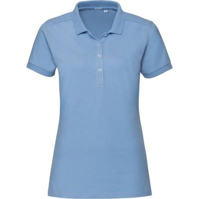 Russell Athletic 566F / Дамска еластична поло тениска с къс ръкав - цвят sky S (10566F46401)