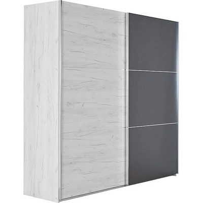 Matis Гардероб с плъзгащи врати ap 230 см снежен дъб / антрацит