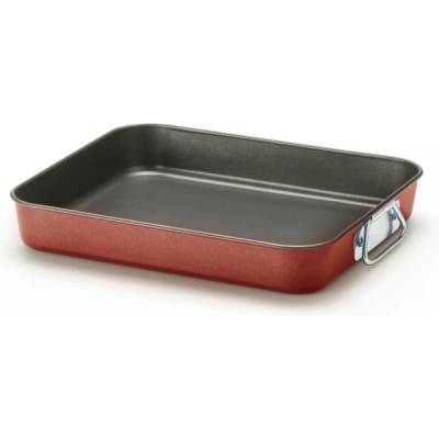 Accademia Mugnano Rectangular Baking Tray AM Rubino, Two Handles, Non-stick, 35 cm, Red (RUTGLR35)
