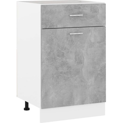 vidaXL Долен шкаф с чекмедже, бетонно сив, 50x46x81, 5 см, ПДЧ (801224)