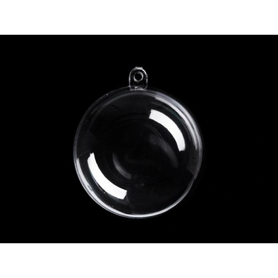 Plastová koule Ø7 cm dvoudílná - transparent (5 ks)