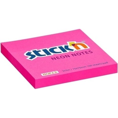 Bloček samolepicí Stick'n Hopax, 76x76 mm, neonově růžový, 100 lístků – Hledejceny.cz