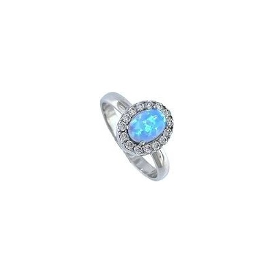 Infinitysilver Stříbrný prsten s modrým opálem a zirkony KR330OPm58