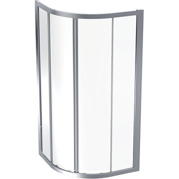 Geberit Geo čtvrtkruhový , 90x90x190 cm, sklo transparent, rám stříbřitá 560.121.00.2