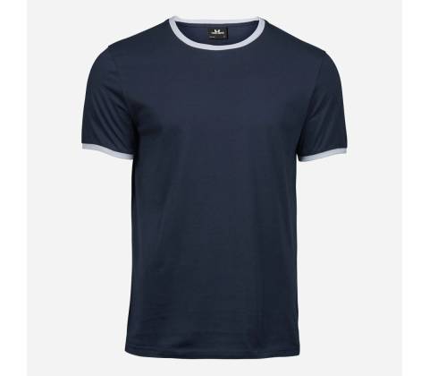 Tee Jays Modré tričko Ringer