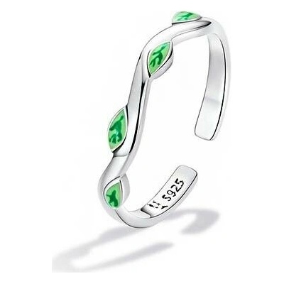 P&J Jewellery Stříbrný prsten Jarní větev s listy SRUNI31