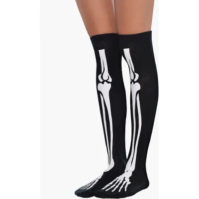 Amscan Дамски черни чорапи до коляното - Кокали