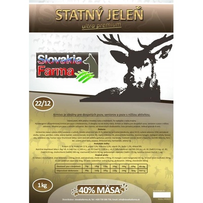 Slovakia Farma Statný jeleň 22/12 hypoalergénne 1 kg