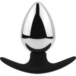 SuperLove Metal Butt Plug with Silicone Base Silver Large
