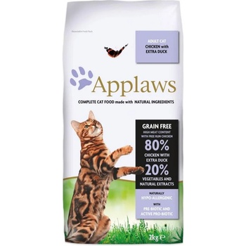 Applaws Adult Cat Chicken with Duck - суха храна за котка с 80% пиле и патица 400gr