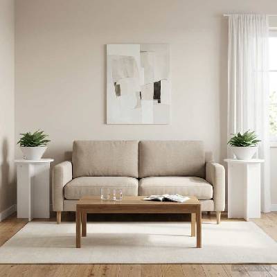 vidaXL Стойка за растения 2 бр. Бяло Ø40 x 60 см Инженерна дървесина (899708)