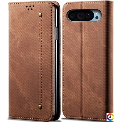 Google Pixel 9 / Pixel 9 Pro Jeans Cloth Texture/ Anti-Scratch Wallet Кожен Калъф и Протектор