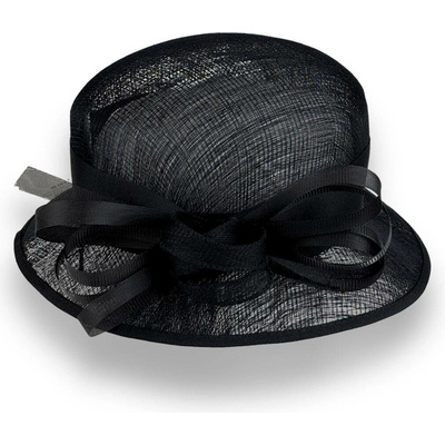 Krumlovanka Dámský sisalový slavnostní klobouk cloche C-012 černý