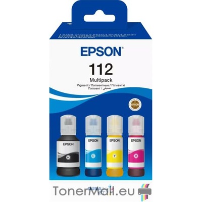 Epson Комплект 4 бутилки с мастило EPSON 112 EcoTank Cyan, Yellow, Magenta, Black, C13T06C64A