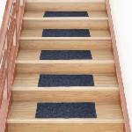 vidaXL Изтривалки за стълби, самозалепващи се, 15 бр. , 60x25 см, сиво-сини, правоъгълни