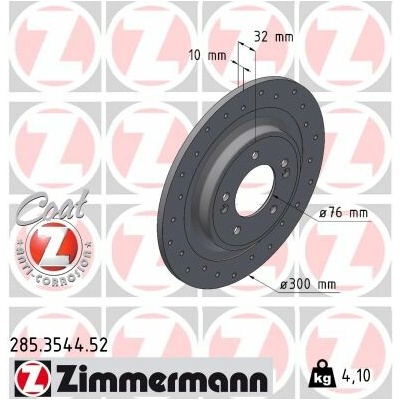 Brzdový kotúč ZIMMERMANN 285.3544.52 (285354452)