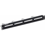 COMMSCOPE 19-инчов пач панел категория 5e, 24 порта, UTP, 1U, черен, COMMSCOPE (CPP-5E-DM-1U-24)