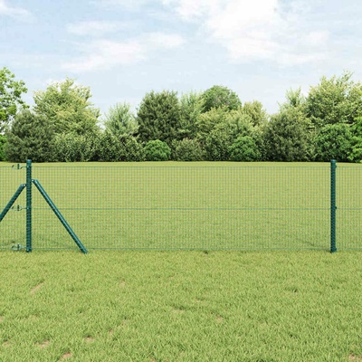 vidaXL Zemní upevnění svařované drátěné ploty 100 x 0,8 m Zelená