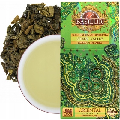 Basilur GREEN VALLEY zelený čaj Ceylon YOUNG HYSON listový 100 g