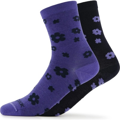 Heber Peak Дамски спортни чорапи Heber Peak Merino SylvaHe. Flower Socks 2-Pack Sports socks - Blue / Violet - размер 45-47 (EU) (207-1027-0211)