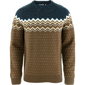 Fjällräven Мъжки вълнен пуловер Fjällräven Övik Knit Sweater Jumper - Dark Oak / Navy - размер XS (005-0957-1211)