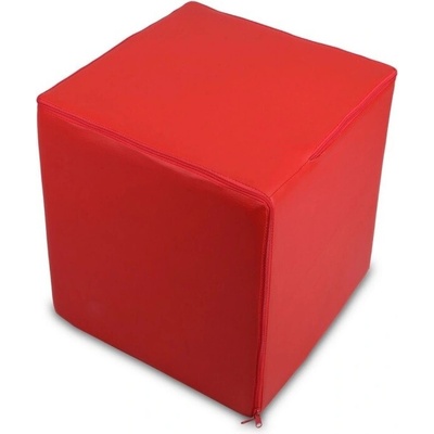 EF1048 Ecopuf Taburetka Ecopuf - Kocka ekokůže E6 - Červená
