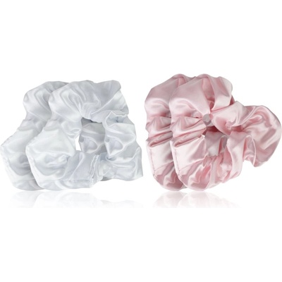 Brushworks Satin Scrunchies Pink & White ластици за коса