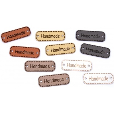 Nášivka handmade z eco kůže 4cm mix 20ks
