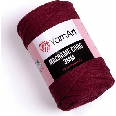 Pletací / háčkovací příze YarnArt MACRAME CORD 3mm 781 bordó, jednobarevná 250g/85m