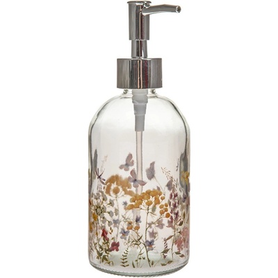 Dakls Стъклен диспенсер за сапун 390 ml Flowers - Dakls (DOR27045)