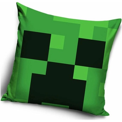 Carbotex Velúrový vankúš Minecraft motív Creeper Face 40x40