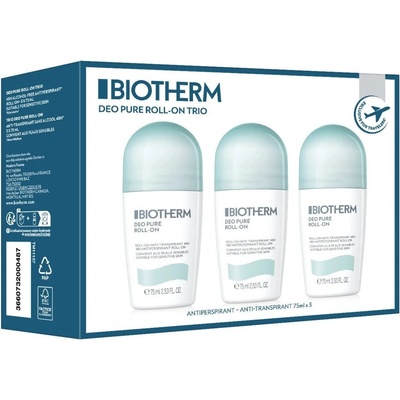 Biotherm Комплект - Рол-он дезодорант Deo Pure Woman, 3 х 75 ml