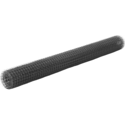 vidaXL Pletivo ke kurníku ocel s PVC povlakem 25 x 1,5 m šedé