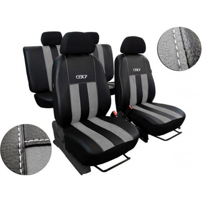 Autopoťah Pok-ter GT slabo šedo-čierne Alcantara-koža