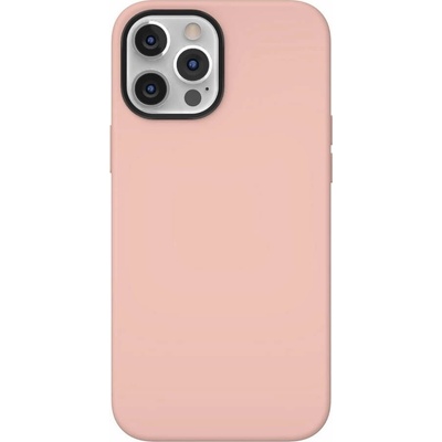 SwitchEasy MagSkin Case - тънък силиконов кейс с вграден магнитен конектор (MagSafe) за iPhone 12, iPhone 12 Pro (розов)