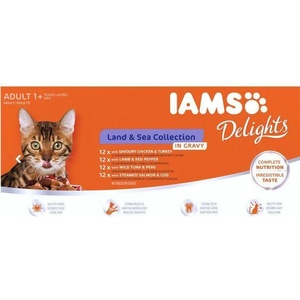 Iams Delights Adult Land & Sea Collection in gravy 48x85 g