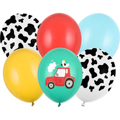 PartyDeco Sada latexových balonů Farma