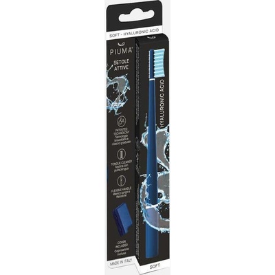 Piuma Zubní kartáček Soft Hyaluronic Blue s kyselinou hyaluronovou + kryt 1 ks