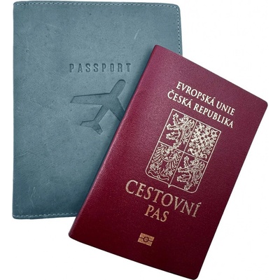 Kožené pouzdro na pas 80065 světle modré HJP