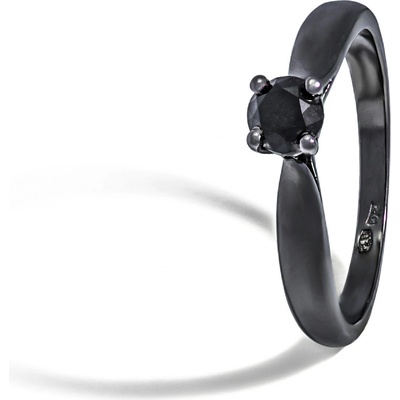 Blink-Blink Diamantový zlatý prsteň v čiernej farbe 1121CDG