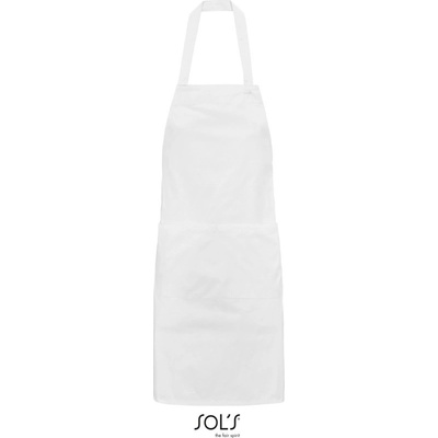 SOL's Collection Zástěra Gamma s laclem bio COT25356900199-white Bílá