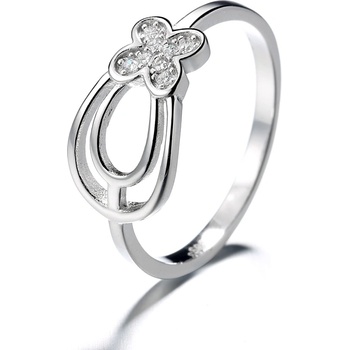 DELIS Пръстен от сребро 925, jw1350, шарка на трилистник, с родиево покритие (jw1350)