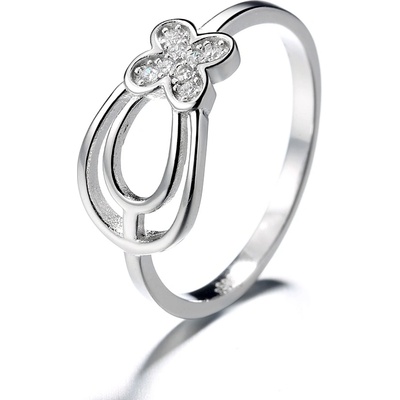 DELIS Пръстен от сребро 925, jw1350, шарка на трилистник, с родиево покритие (jw1350)