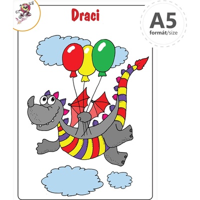 Omaľovánka A5 Draci