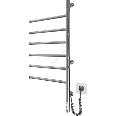 Mario Radiators Електрически въртящ се сушилник за кърпи VEER 80W/230V 82, 5x44, 5 cm неръждаема стомана/лъскав хром (MR0065)