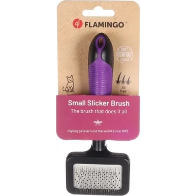 Flamingo - Четка за разресване на котки със силиконова дръжка, 17.5см х 10см х 4 см