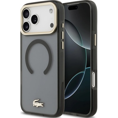 Lacoste Калъф Lacoste PC/TPU матово покритие със златно лого MagSafe за iPhone 17 Pro Max черен (LCHMP17XUFWAK)